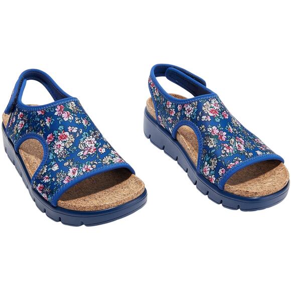 Alegria Micah Sandals Dream Fit Floral Knit Back Strap Blue 11 - Picture 1 of 7